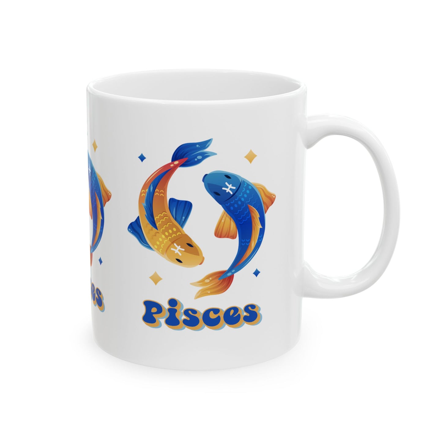 Pisces Zodiac Sign Ceramic Mug, Pisces Zodiac Sign Coffee Mug, Zodiac Horoscope Signs Ceramic Mug, 11oz