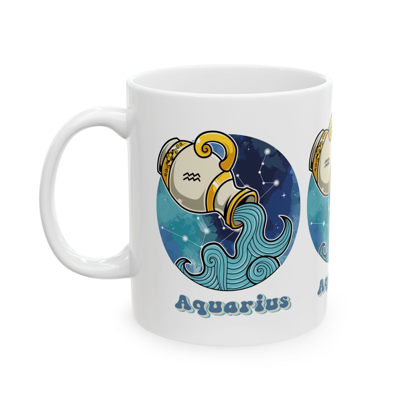 Aquarius Zodiac Sign Ceramic Mug, Aquarius Zodiac Sign Coffee Mug, Zodiac Horoscope Signs Ceramic Mug, 11oz