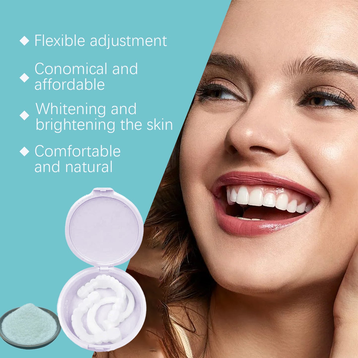 Oralhoe Adjustable Snap Dentures Comfortable Natural Temporary Fillings Gap Kit