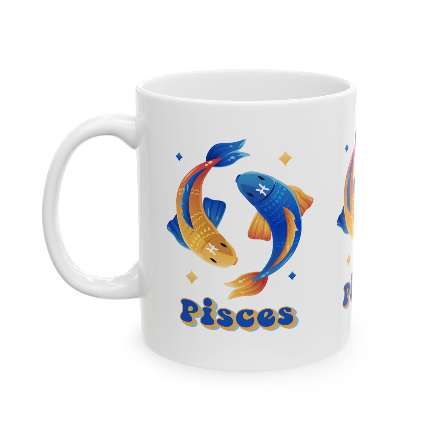 Pisces Zodiac Sign Ceramic Mug, Pisces Zodiac Sign Coffee Mug, Zodiac Horoscope Signs Ceramic Mug, 11oz