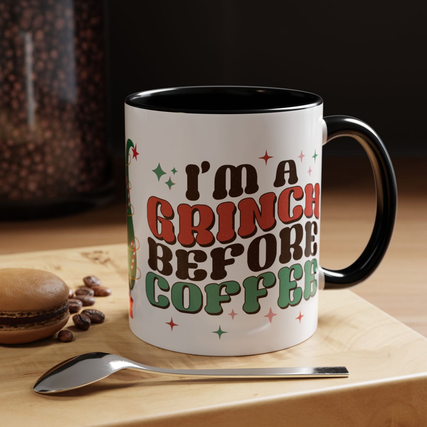 I'm A Grinch Before Coffee Christmas Accent Coffee Mug, 11oz