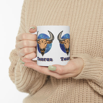 Taurus Zodiac Sign Ceramic Mug, Taurus Zodiac Sign Coffee Mug, Zodiac Horoscope Signs Ceramic Mug, 11oz
