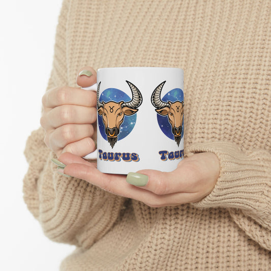 Taurus Zodiac Sign Ceramic Mug, Taurus Zodiac Sign Coffee Mug, Zodiac Horoscope Signs Ceramic Mug, 11oz