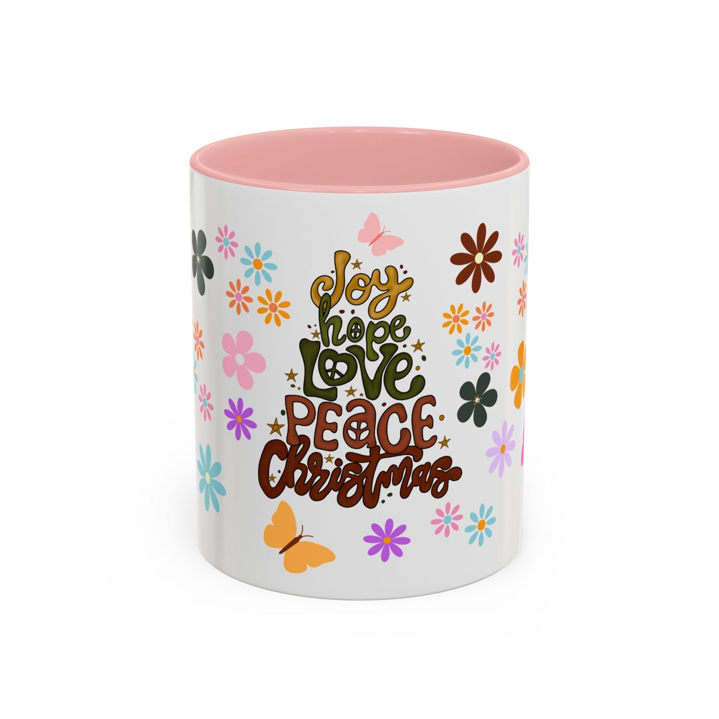 Joy Hope Love Peace Christmas Accent Coffee Mug, 11oz
