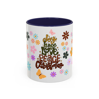 Joy Hope Love Peace Christmas Accent Coffee Mug, 11oz