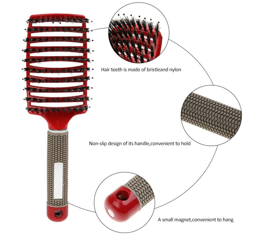 Hairbrush Anti-Klit Brushy Women Detangler Hair Brush Bristle Nylon Scalp Massage Teaser Brush
