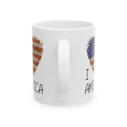 I Love America Coffee Ceramic Mug, 11oz, I Love America Ceramic Coffee Mug, 11oz