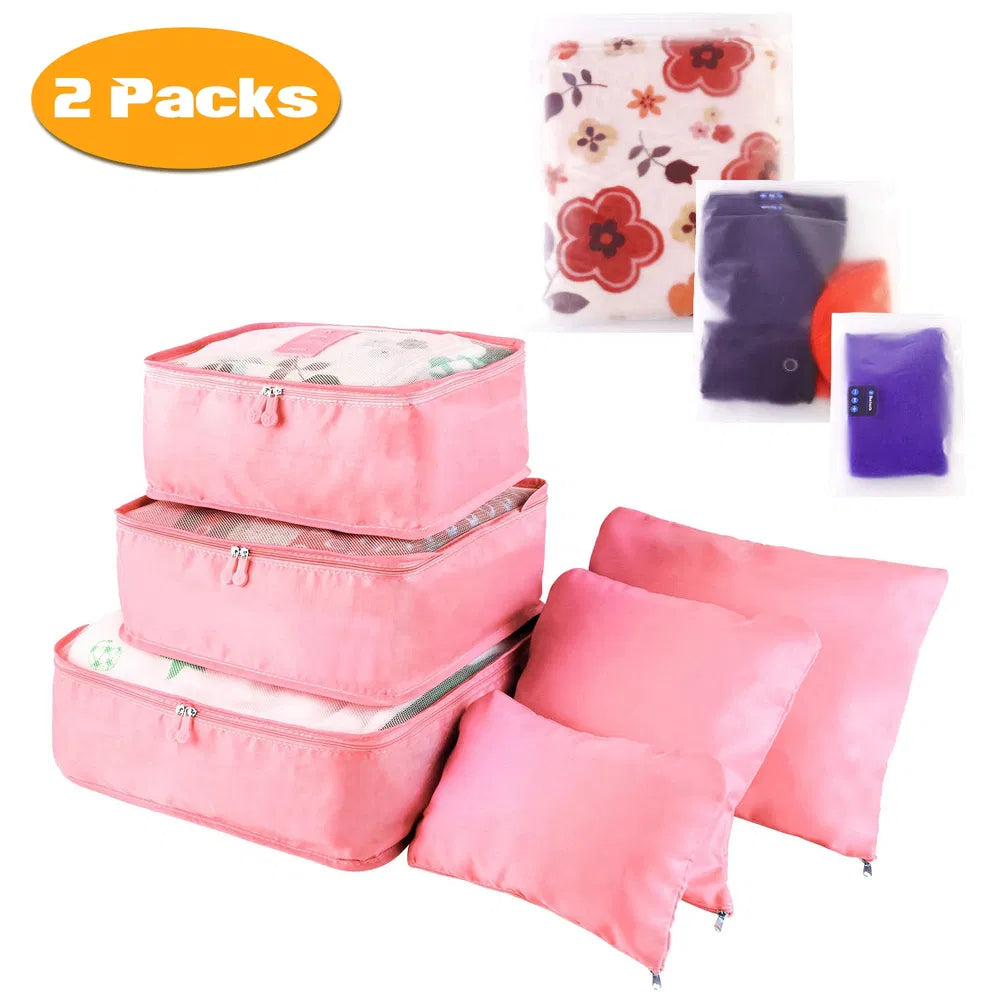 9 Pcs Mix Set Travel Organizer Packing Cubes Storage Bags Water-Resistant
