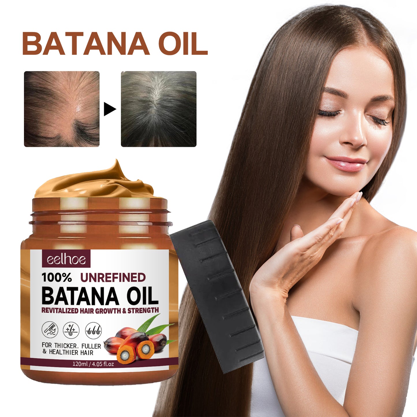 Batana Oil Conditioner Moisturizes, Repairs, Strengthens Hair Roots, Prevents Splitting, Dense Hair, And Solidifies And Fluffy Hair