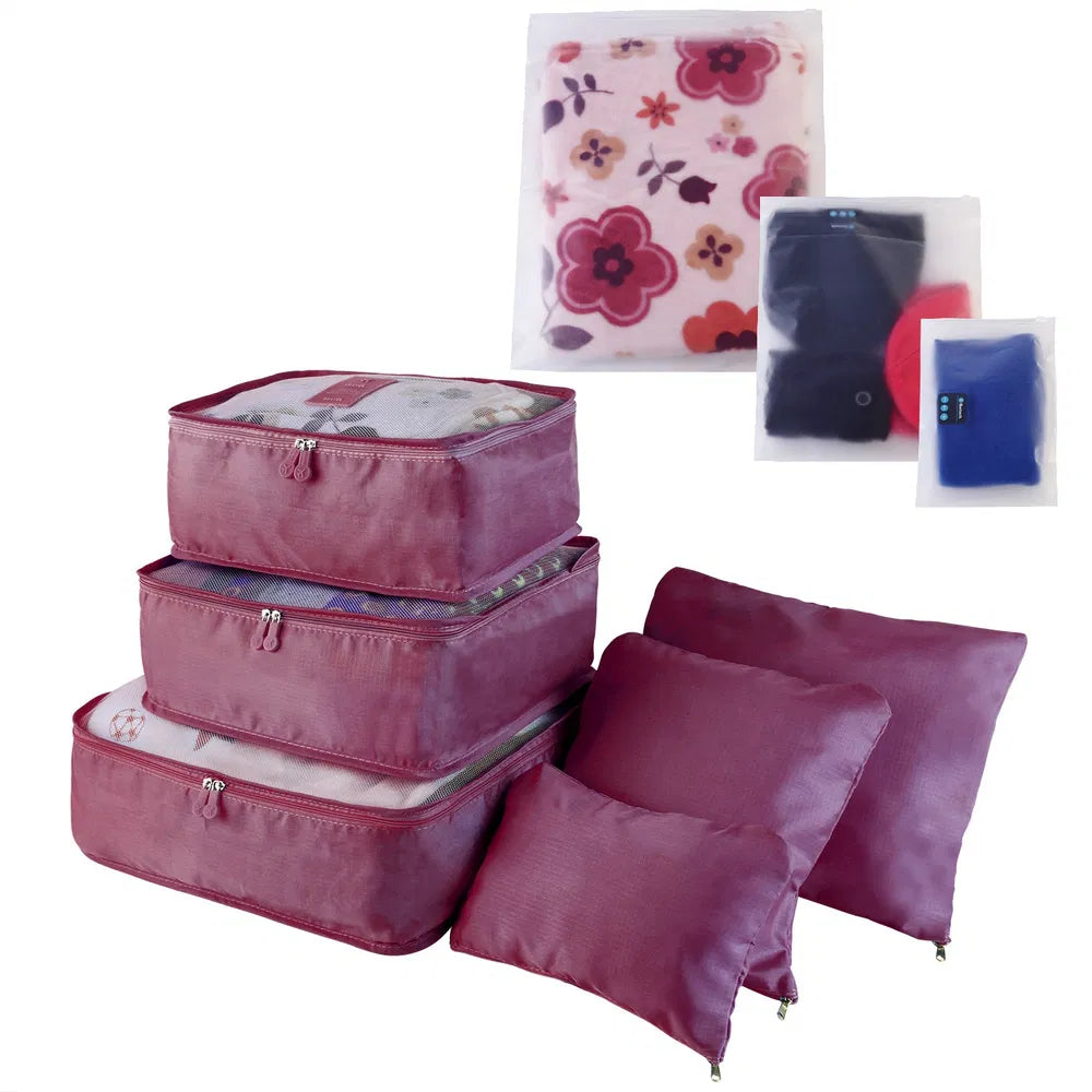 9 Pcs Mix Set Travel Organizer Packing Cubes Storage Bags Water-Resistant