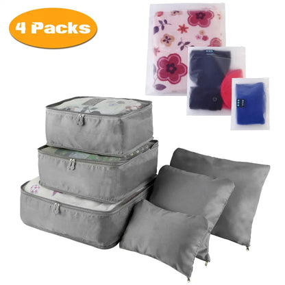9 Pcs Mix Set Travel Organizer Packing Cubes Storage Bags Water-Resistant
