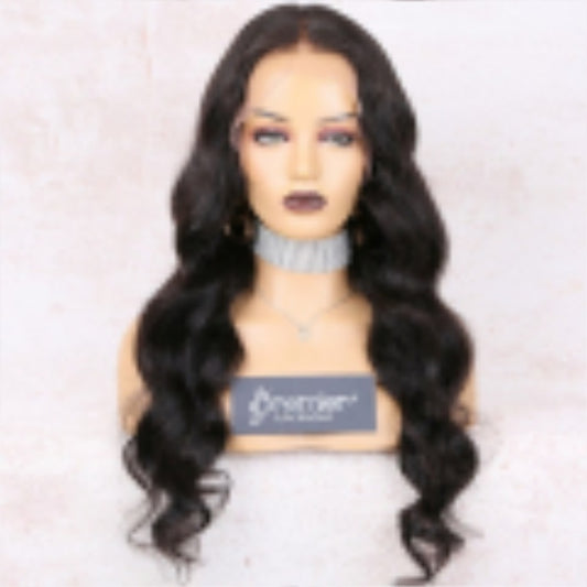 13x5 Lace Front Body Wave Middle Part Human Hair Wig Natural Color 180 Density
