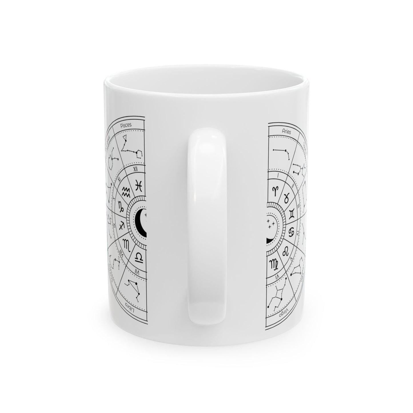 Zodiac Astrology Circle Ceramic Mug, Astrological Constellation Wheel, Zodiac Horoscope Signs Ceramic Mug, 11oz