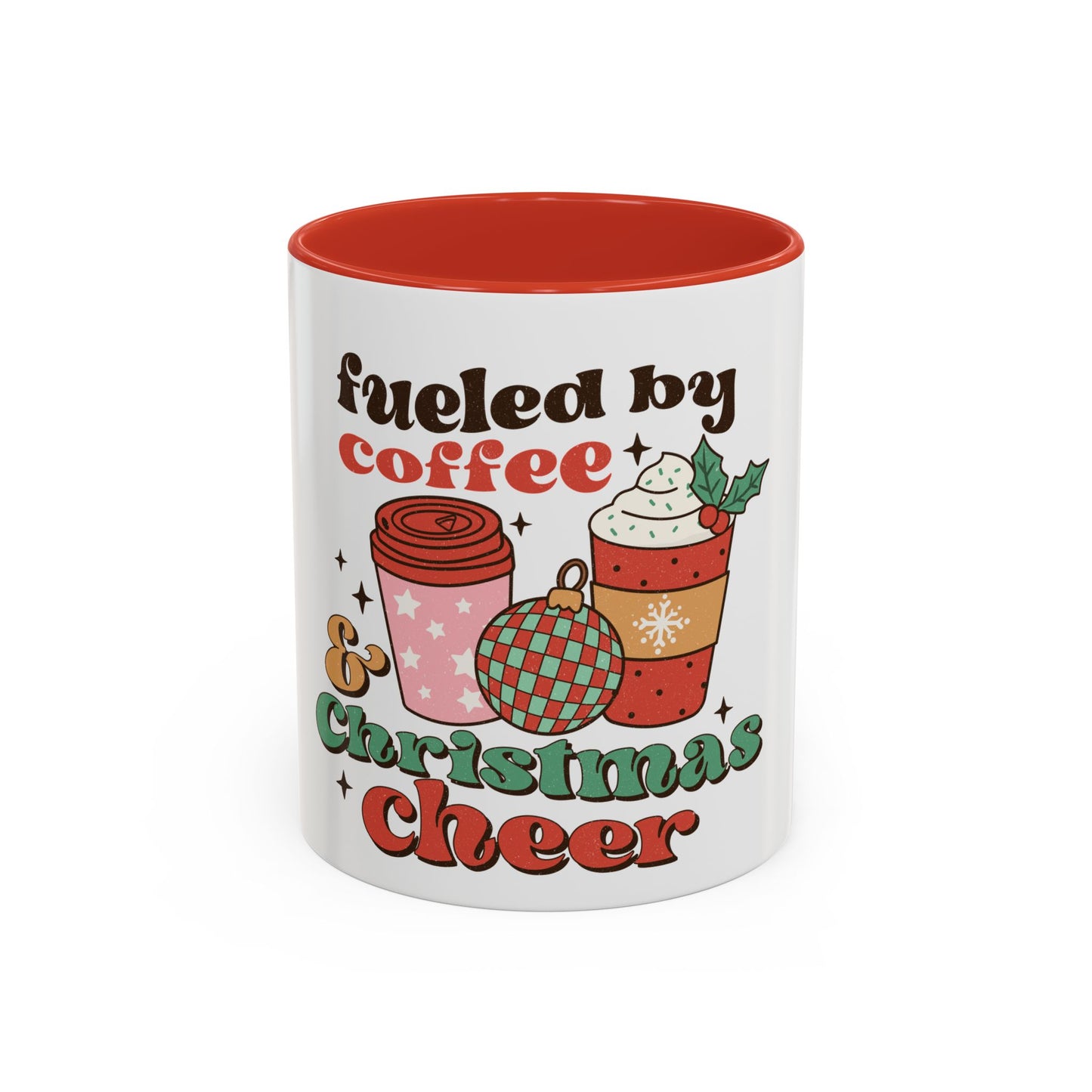 Fueled by Coffee and Christmas Cheer Accent Coffee Mug, 11oz