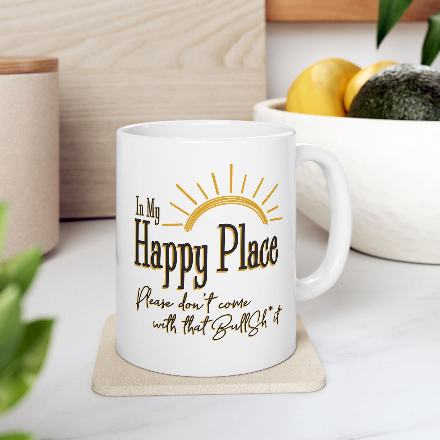 In my Happy Place Ceramic Coffee Mug 11oz