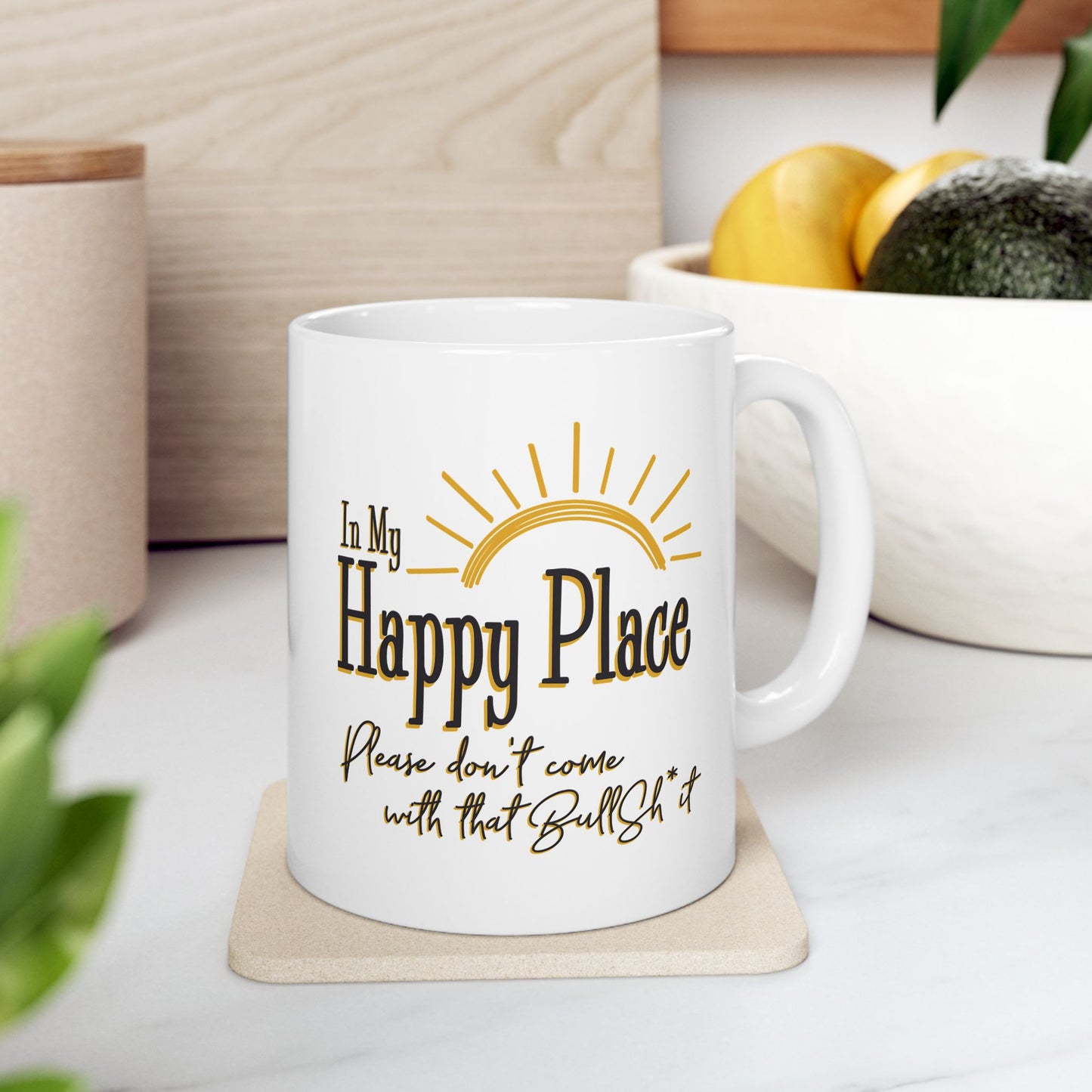 In my Happy Place Ceramic Coffee Mug 11oz