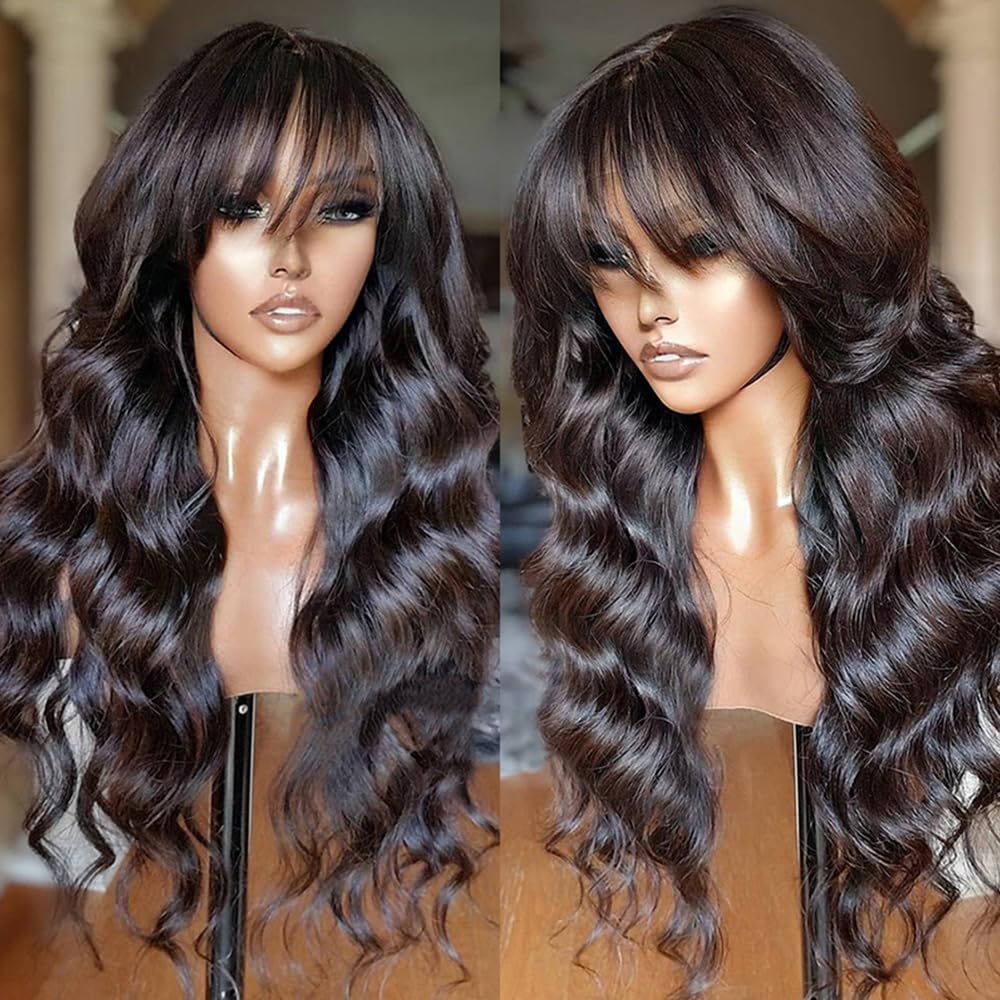 Body Wave Wig Swiss Lace, Transparent Lace, Natural Color 150% Density