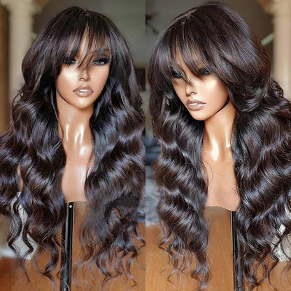 Body Wave Wig Swiss Lace, Transparent Lace, Natural Color 150% Density