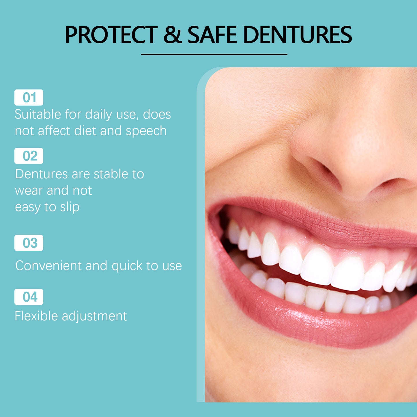 Oralhoe Adjustable Snap Dentures Comfortable Natural Temporary Fillings Gap Kit