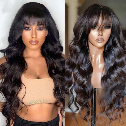 Body Wave Wig Swiss Lace, Transparent Lace, Natural Color 150% Density