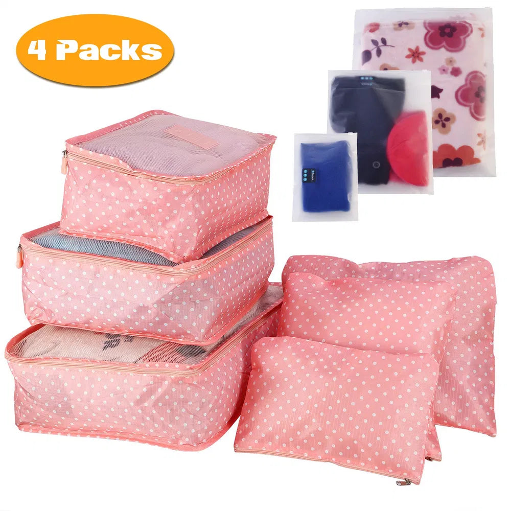 9 Pcs Mix Set Travel Organizer Packing Cubes Storage Bags Water-Resistant