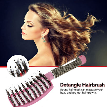 Hairbrush Anti-Klit Brushy Women Detangler Hair Brush Bristle Nylon Scalp Massage Teaser Brush