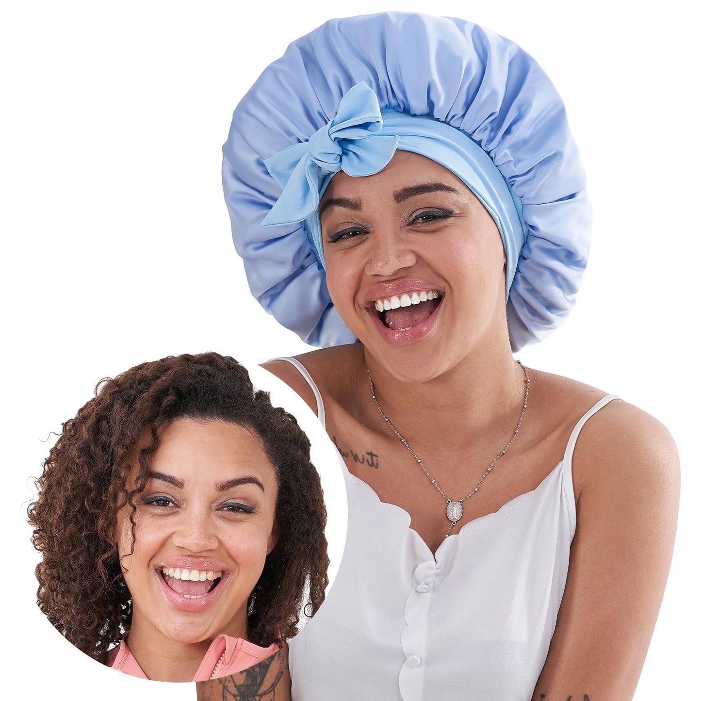 Silk Bonnet, Satin Hair Bonnet For Sleeping For Wavy Curly Natural Hair