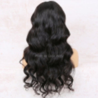 13x5 Lace Front Body Wave Middle Part Human Hair Wig Natural Color 180 Density