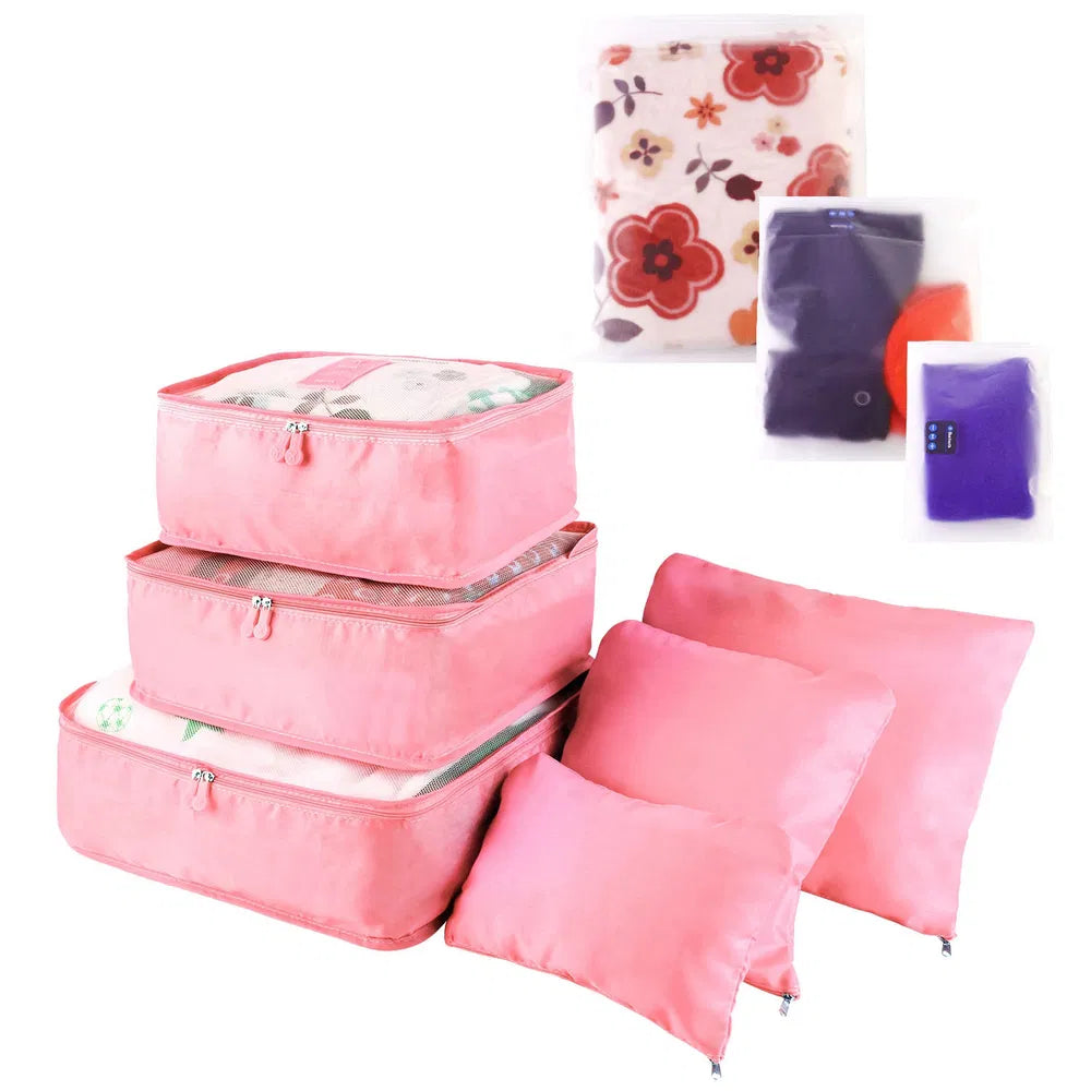9 Pcs Mix Set Travel Organizer Packing Cubes Storage Bags Water-Resistant