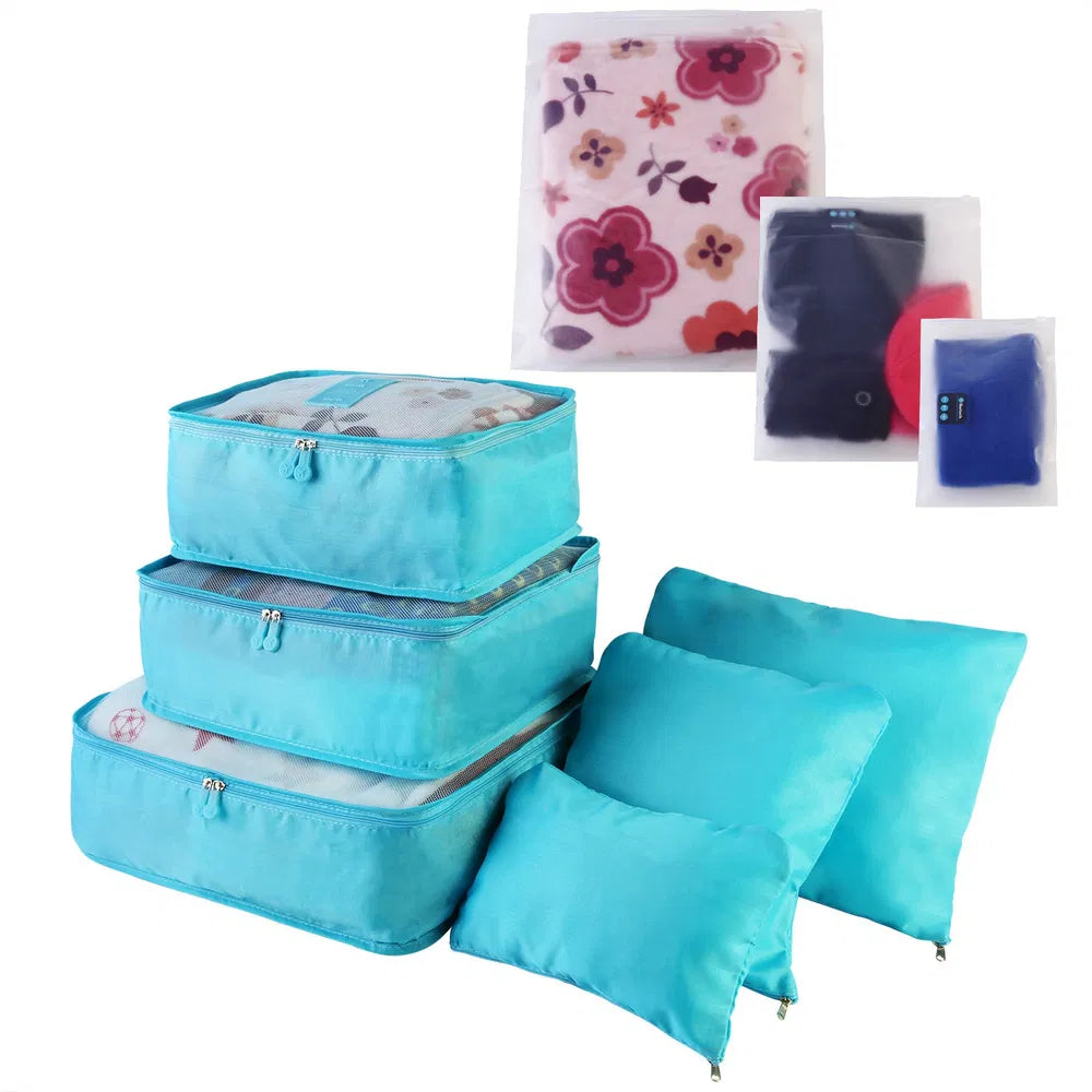 9 Pcs Mix Set Travel Organizer Packing Cubes Storage Bags Water-Resistant